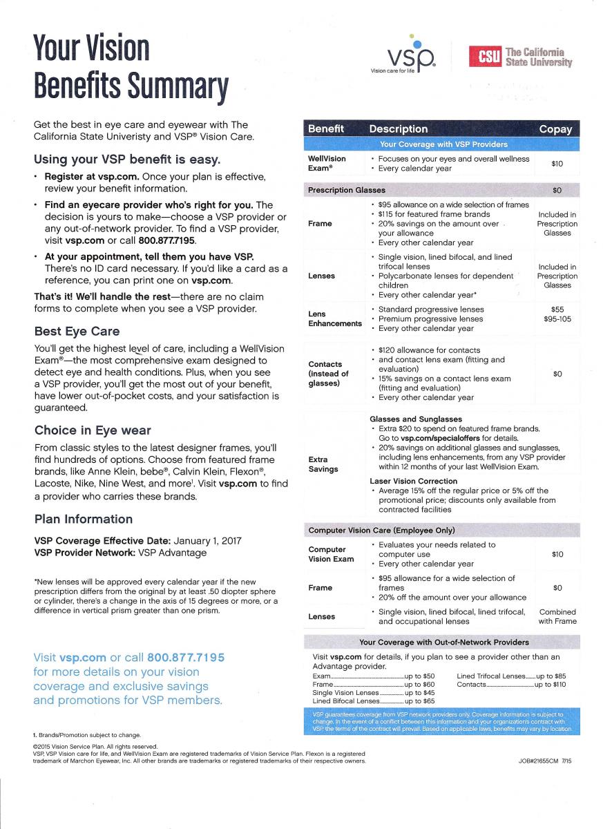 Vsp Benefits Calendar Year Karia Marleah